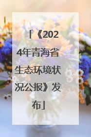 《2024年青海省生态环境状况公报》发布