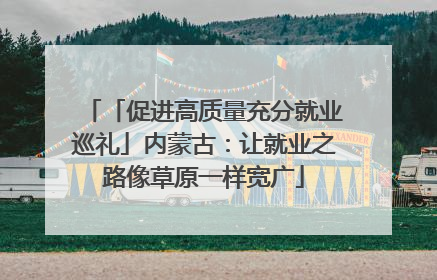 「促进高质量充分就业巡礼」内蒙古：让就业之路像草原一样宽广