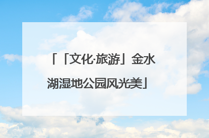 「文化·旅游」金水湖湿地公园风光美