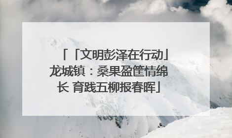 「文明彭泽在行动」龙城镇：桑果盈筐情绵长 育践五柳报春晖