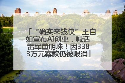 “确实来钱快”王自如宣布AI创业，喊话雷军董明珠！因3383万元案款仍被限消