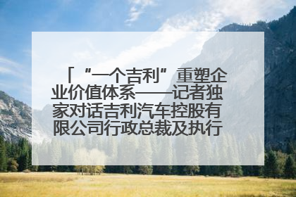 “一个吉利”重塑企业价值体系——记者独家对话吉利汽车控股有限公司行政总裁及执行董事桂生悦