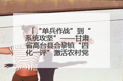 “单兵作战”到“系统攻坚”——甘肃省高台县合黎镇“四化一评”激活农村党员管理新引擎