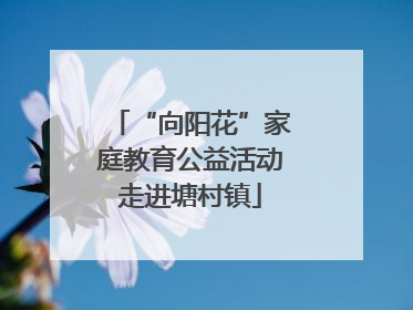 “向阳花”家庭教育公益活动走进塘村镇