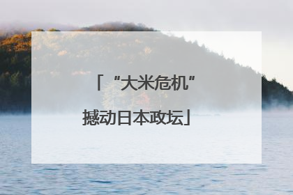 “大米危机”撼动日本政坛