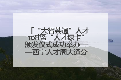 “大智荟通”人才π对暨“人才绿卡”颁发仪式成功举办——西宁人才周大通分会场亮点纷呈