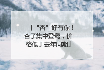 “杏”好有你！杏子集中登鹭，价格低于去年同期