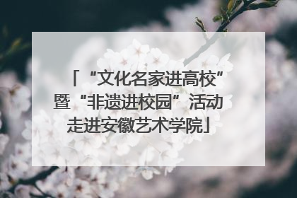 “文化名家进高校”暨“非遗进校园”活动走进安徽艺术学院