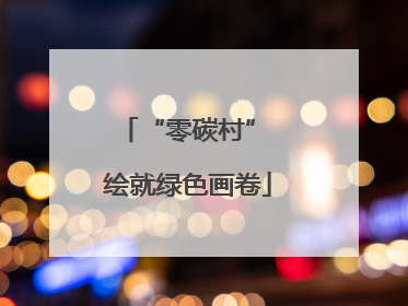 “零碳村” 绘就绿色画卷
