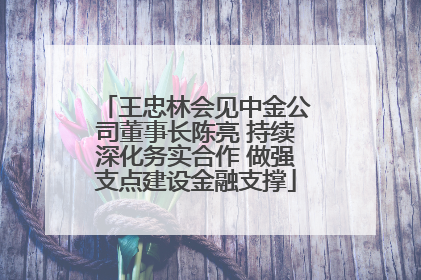 王忠林会见中金公司董事长陈亮 持续深化务实合作 做强支点建设金融支撑