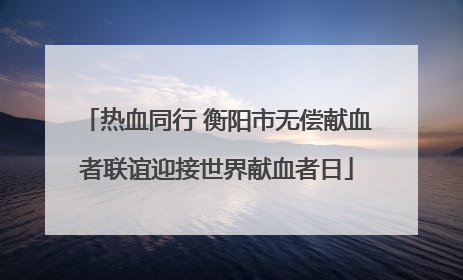 热血同行 衡阳市无偿献血者联谊迎接世界献血者日