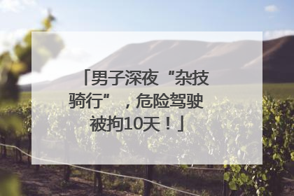 男子深夜“杂技骑行”，危险驾驶被拘10天！