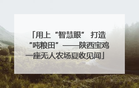用上“智慧眼” 打造“吨粮田”——陕西宝鸡一座无人农场夏收见闻
