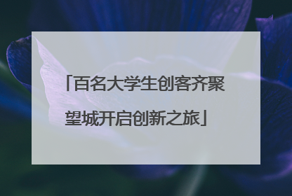 百名大学生创客齐聚望城开启创新之旅