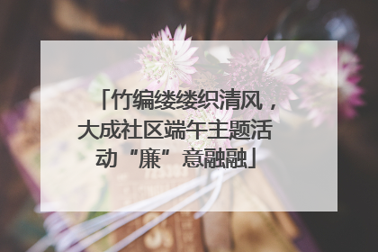 竹编缕缕织清风，大成社区端午主题活动“廉”意融融