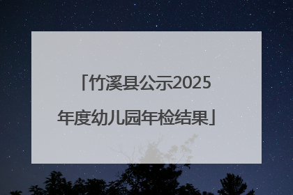 竹溪县公示2025年度幼儿园年检结果