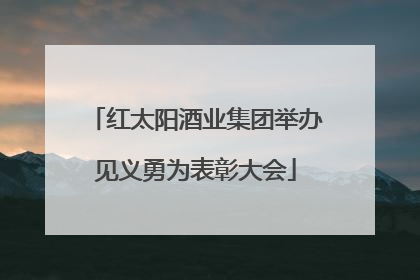 红太阳酒业集团举办见义勇为表彰大会