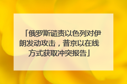 俄罗斯谴责以色列对伊朗发动攻击，普京以在线方式获取冲突报告