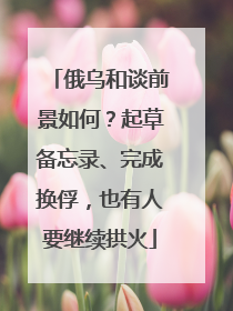 俄乌和谈前景如何？起草备忘录、完成换俘，也有人要继续拱火
