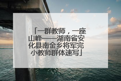 一群教师，一座山峰——湖南省安化县南金乡将军完小教师群体速写