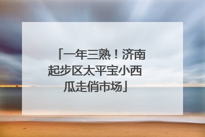 一年三熟！济南起步区太平宝小西瓜走俏市场