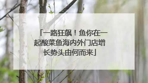 一路狂飙！鱼你在一起酸菜鱼海内外门店增长势头由何而来