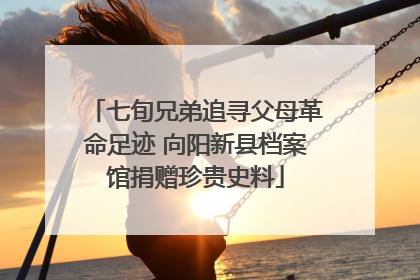 七旬兄弟追寻父母革命足迹 向阳新县档案馆捐赠珍贵史料