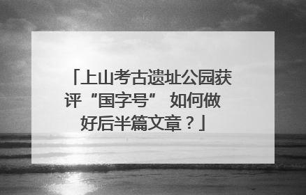上山考古遗址公园获评“国字号” 如何做好后半篇文章？