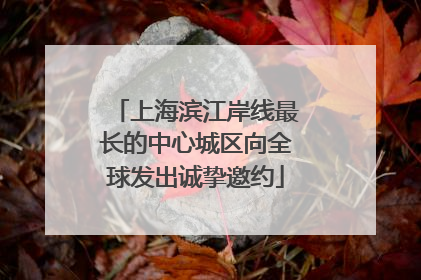 上海滨江岸线最长的中心城区向全球发出诚挚邀约