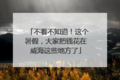 不看不知道！这个暑假，大家把钱花在威海这些地方了