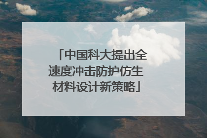 中国科大提出全速度冲击防护仿生材料设计新策略