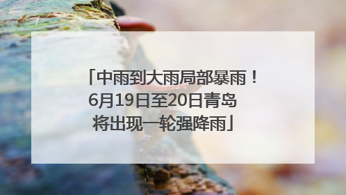 中雨到大雨局部暴雨！6月19日至20日青岛将出现一轮强降雨