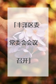 丰泽区委常委会会议召开