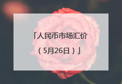 人民币市场汇价（5月26日）