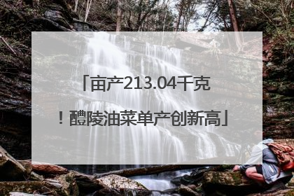 亩产213.04千克！醴陵油菜单产创新高