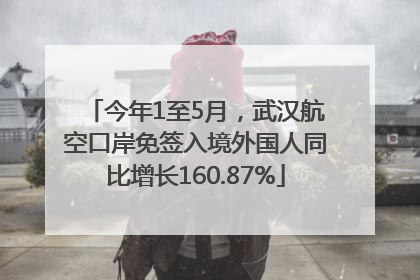 今年1至5月，武汉航空口岸免签入境外国人同比增长160.87%