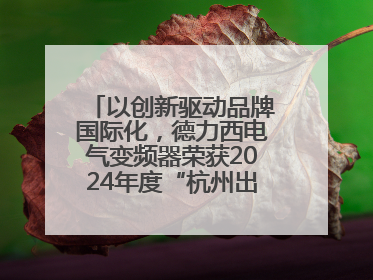 以创新驱动品牌国际化，德力西电气变频器荣获2024年度“杭州出口名牌”称号