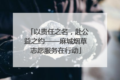 以责任之名，赴公益之约——麻城烟草志愿服务在行动
