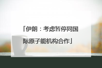 伊朗：考虑暂停同国际原子能机构合作