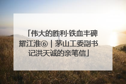 伟大的胜利·铁血丰碑耀江淮⑥｜茅山工委副书记洪天诚的亲笔信