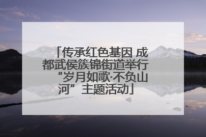 传承红色基因 成都武侯簇锦街道举行“岁月如歌·不负山河”主题活动