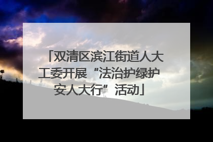 双清区滨江街道人大工委开展“法治护绿护安人大行”活动