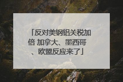 反对美钢铝关税加倍 加拿大、墨西哥、欧盟反应来了