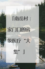 南岳村：家门口的省级医疗“大集”