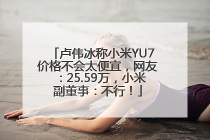 卢伟冰称小米YU7价格不会太便宜，网友：25.59万，小米副董事：不行！
