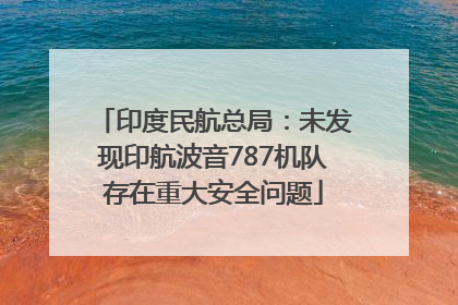 印度民航总局：未发现印航波音787机队存在重大安全问题