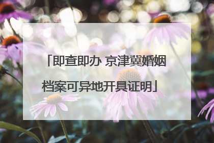 即查即办 京津冀婚姻档案可异地开具证明