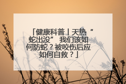 健康科普丨天热“蛇出没” 我们该如何防蛇？被咬伤后应如何自救？