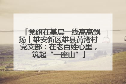 党旗在基层一线高高飘扬丨雄安新区雄县黄湾村党支部：在老百姓心里，筑起“一座山”