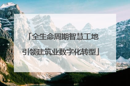 全生命周期智慧工地 引领建筑业数字化转型